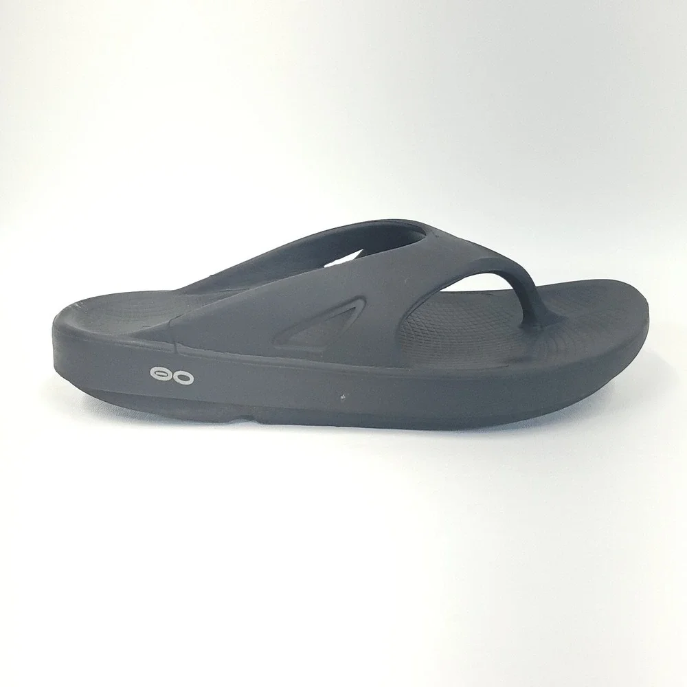 OOFOS OOriginal Sandals Men‎ 9 Women 11 Black Slip On Thong Comfort Recovery